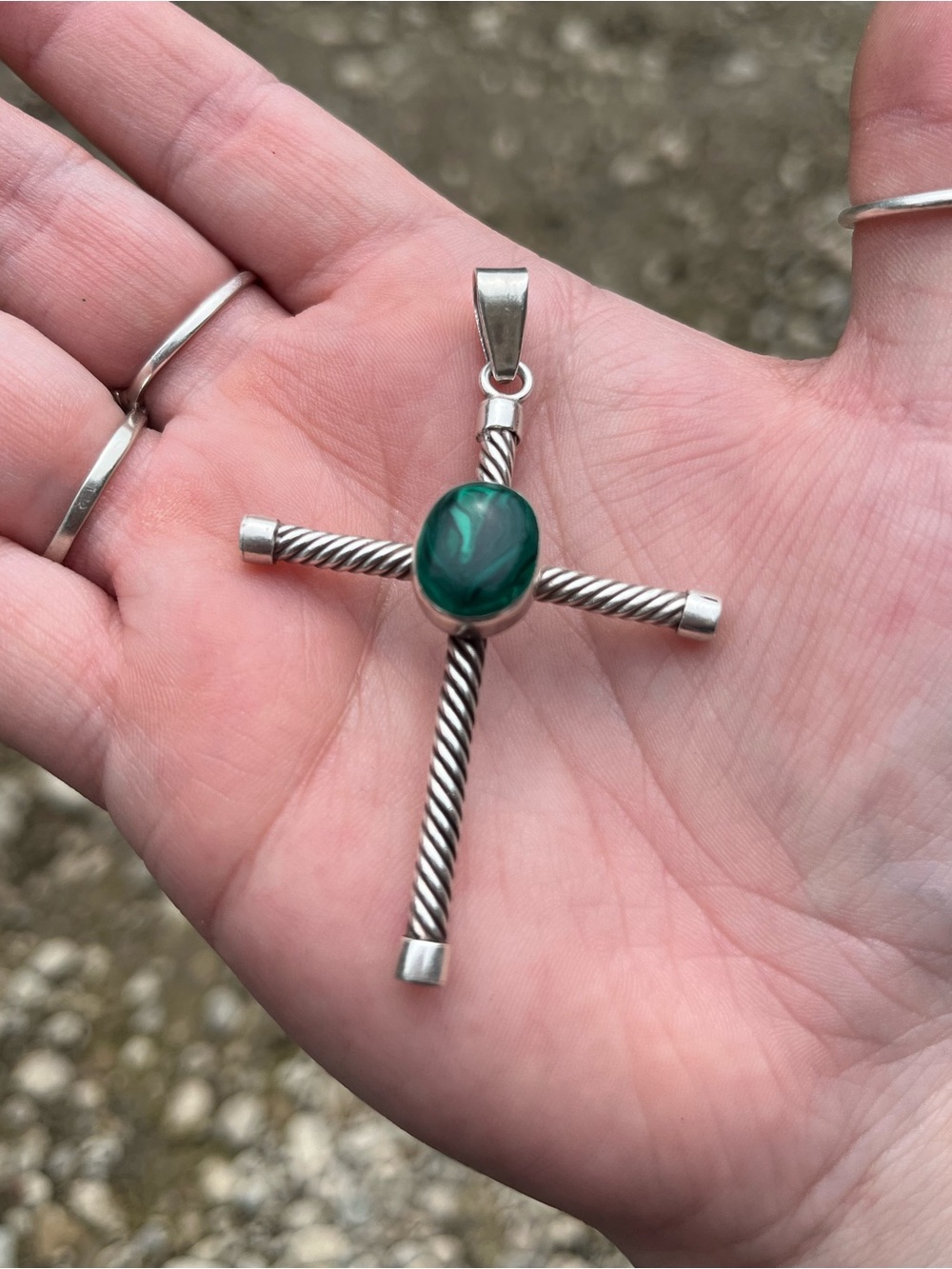 Vintage silver cross pendant